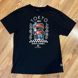 South Pole Tokyo Summer Olympics MMXX chenille bear black graphic tee‎ size M
